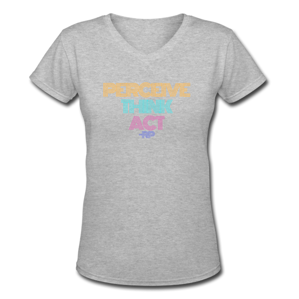 Women's V-Neck T-Shirt - gray