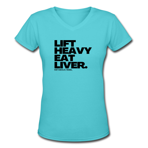 Lift Heavy. Eat Liver. Womens - aqua